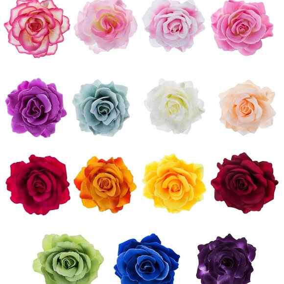 Flower Hair Clips Set 15 Pieces Floral Pins for Weddings and Events - Picture 1 of 5